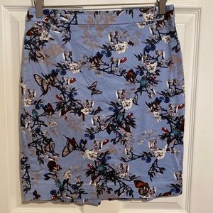Rare Blue Floral J Crew The Pencil Skirt in great condition!